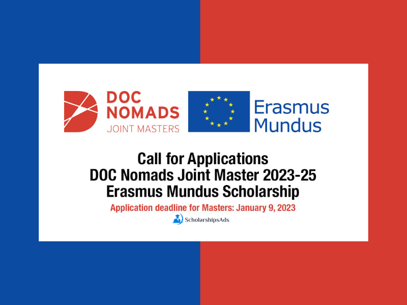DOC Nomads Joint Master European Scholarships 2023-25 - (Erasmus Mundus Scholarship)