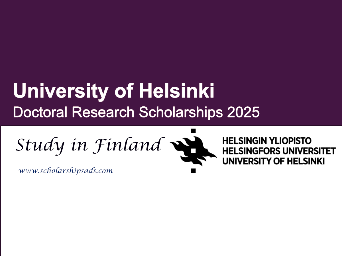University of Helsinki Finland Doctoral Research Scholarships 2025