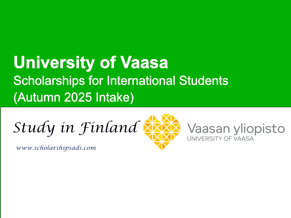 University of Vaasa Finland Scholarships for International Students (Autumn 2025 Intake)
