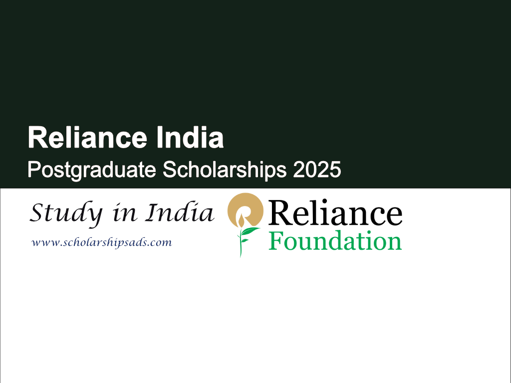 Reliance India Postgraduate Scholarships 2025