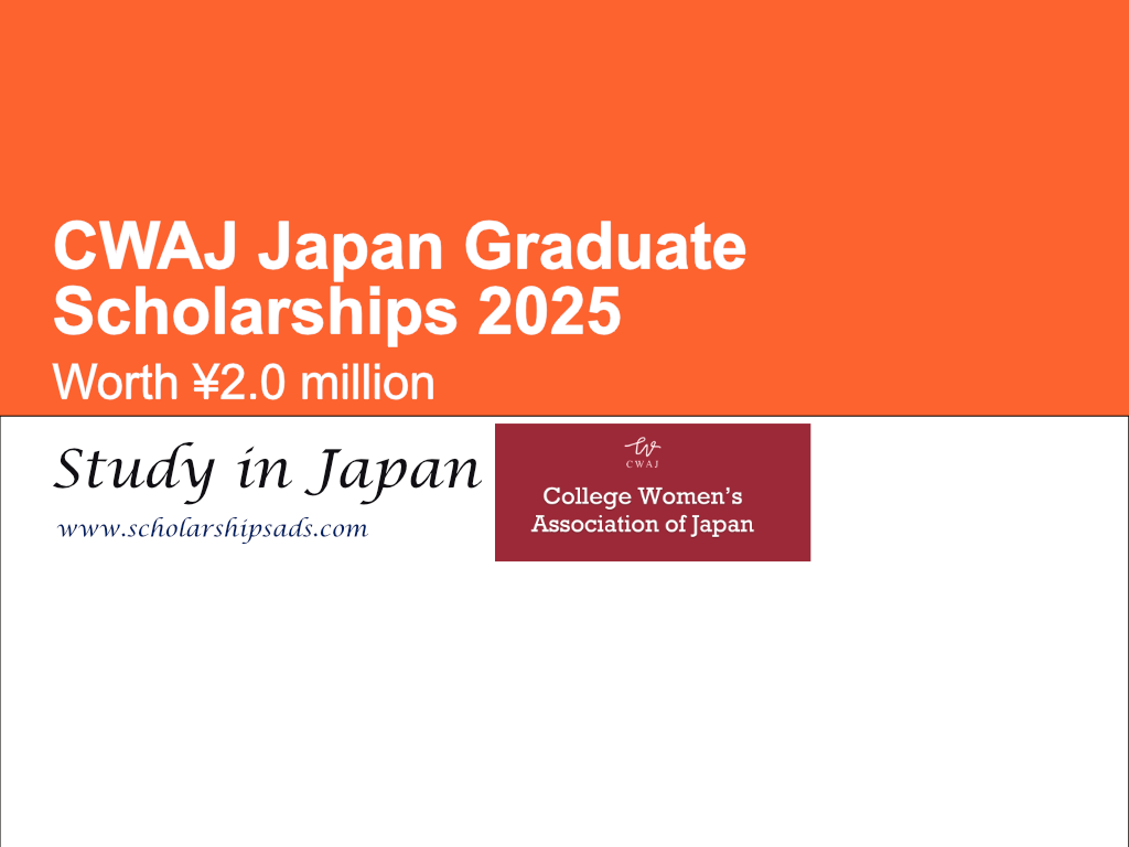 CWAJ Japan Graduate Scholarships 2025 (Worth ¥2.0 million)