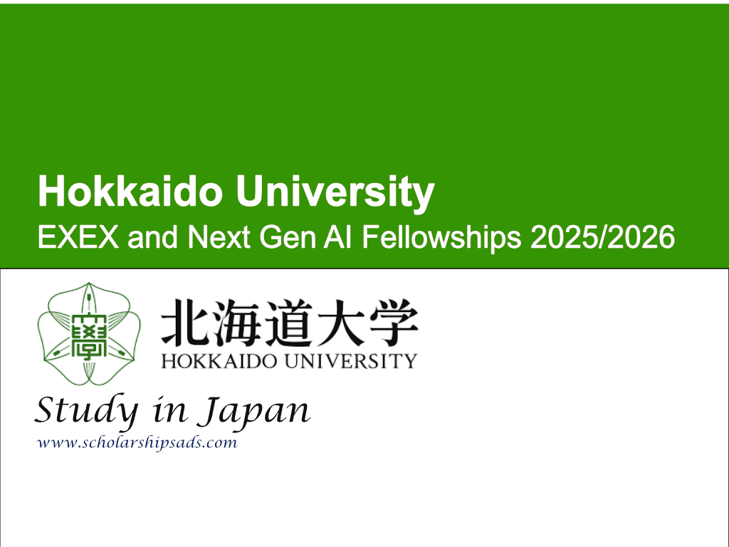 Hokkaido University Japan EXEX and Next Gen AI Fellowships Scholarship 2025