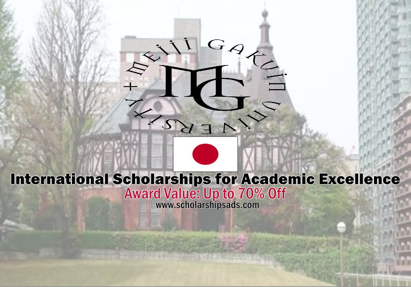 Meiji Gakuin University Japan International Scholarships for Academic Excellence 2023