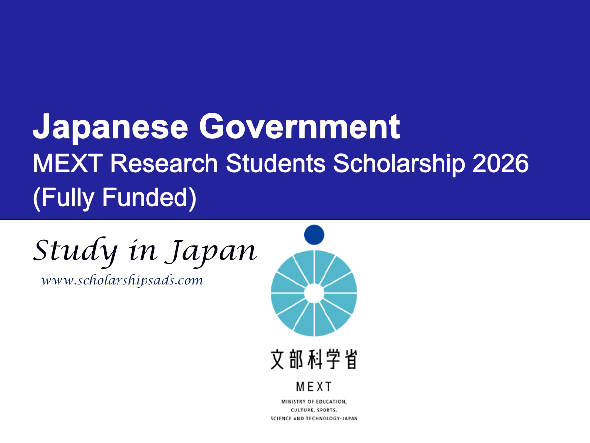 Japanese Government MEXT Research Students Scholarship 2026 (Fully Funded Graduate Study in Japan)