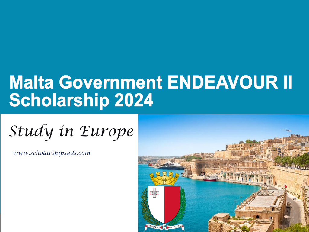Malta Government ENDEAVOUR II Scholarship (Study in Europe)