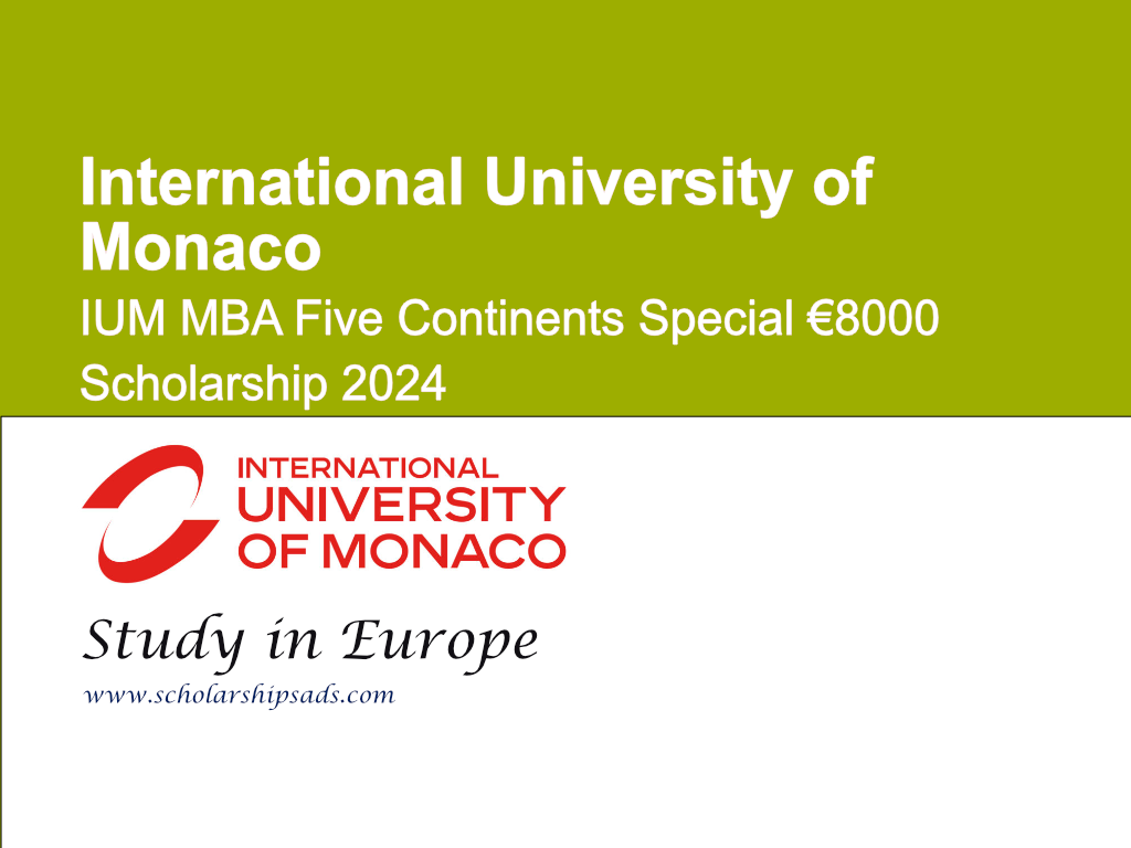 International University of Monaco IUM MBA Five Continents Special €8000 Scholarship
