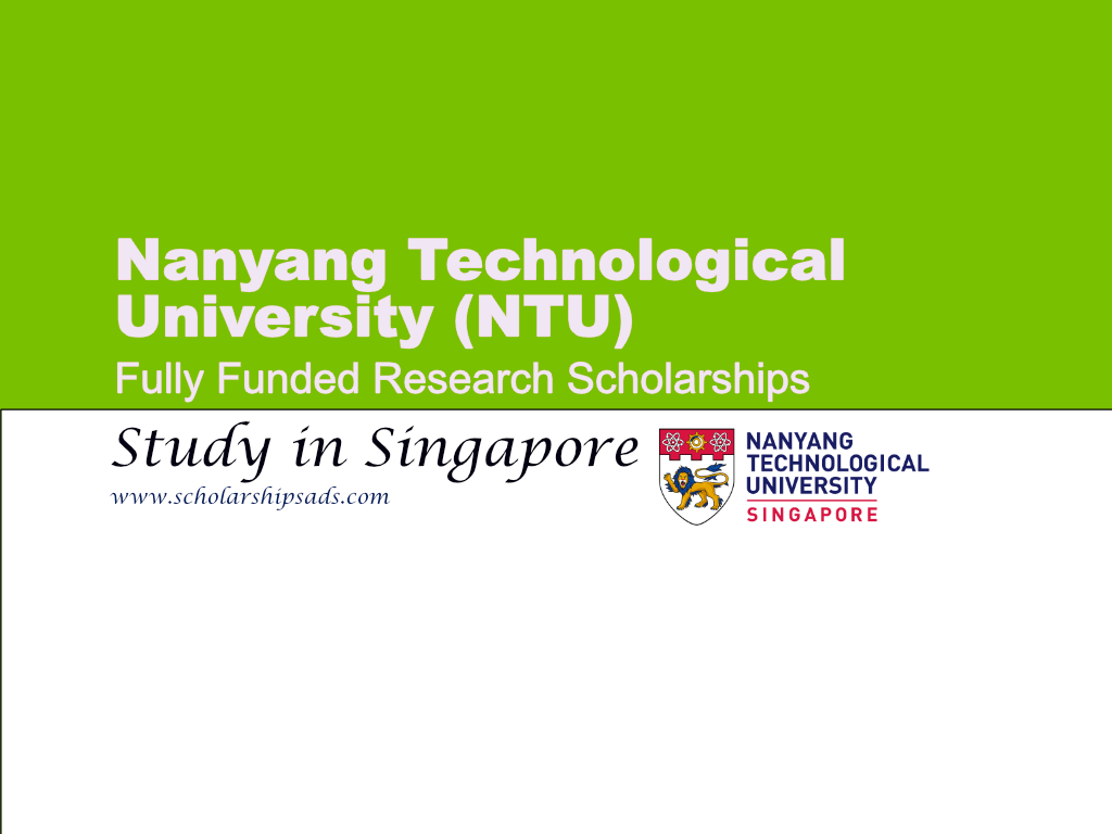 NTU Research Scholarship, Singapore. (Fully Funded)