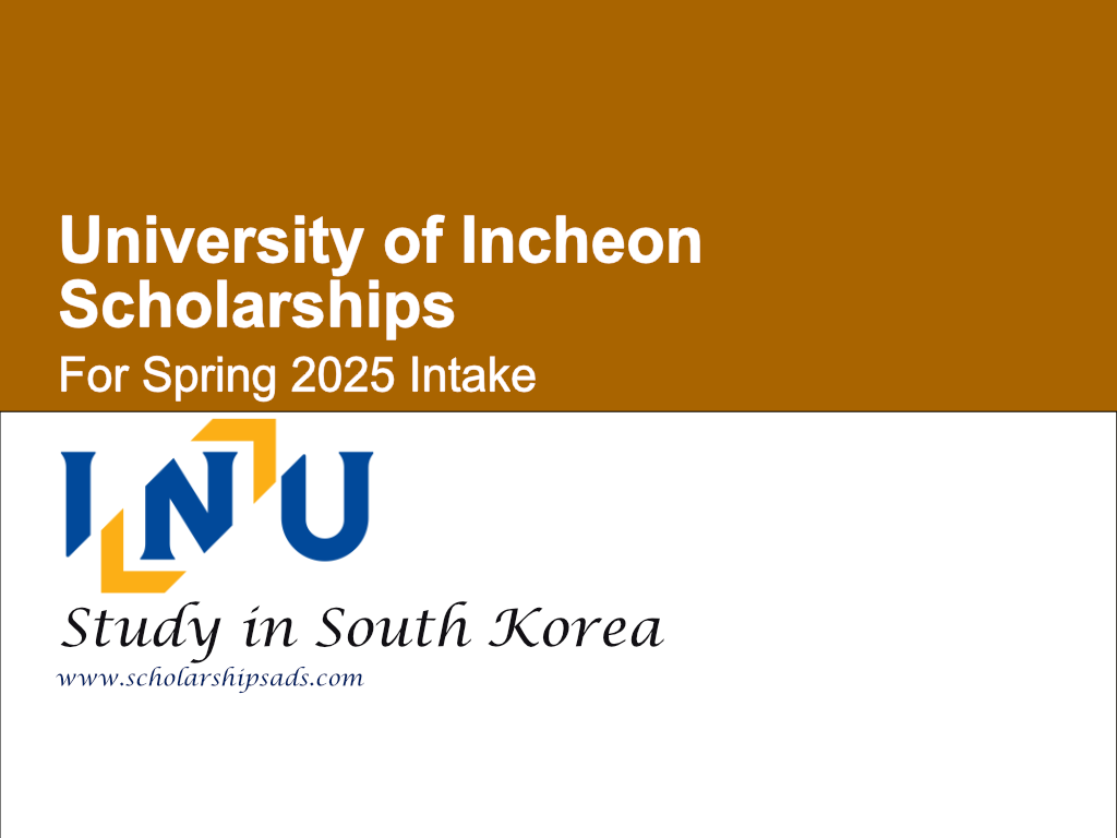 University of Incheon Scholarships Spring 2025 in South Korea