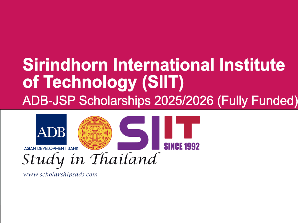 SIIT ADB-JSP Scholarships 2025/2026 in Thailand (Fully Funded)