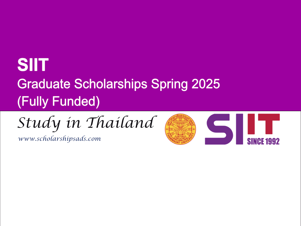 SIIT Thailand Graduate Scholarships Spring 2025 (Fully Funded)