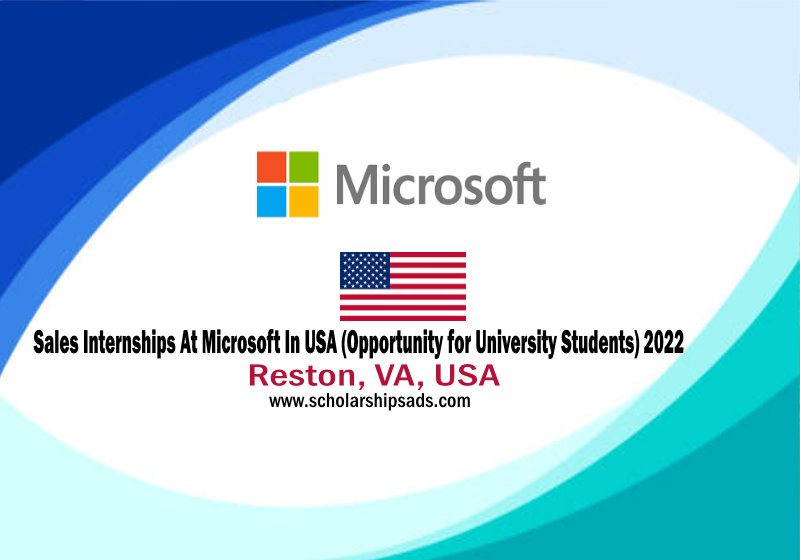 Microsoft Internships in USA 2023 - Paid Internships - Sales Internships